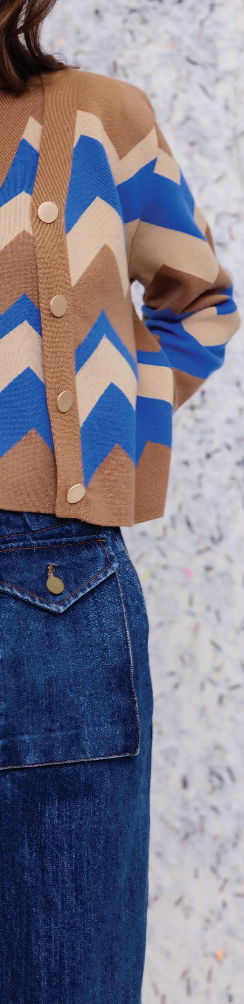 M.A Dainty II SUE Cardigan - Tan/Blue/Beige