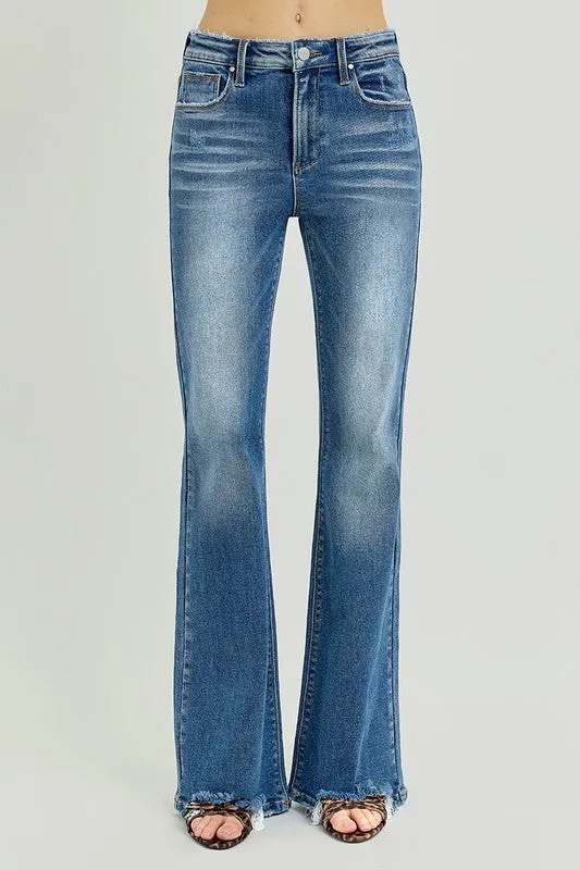 Mae High-Rise Stomach Control Bootcut Jeans by Risen
