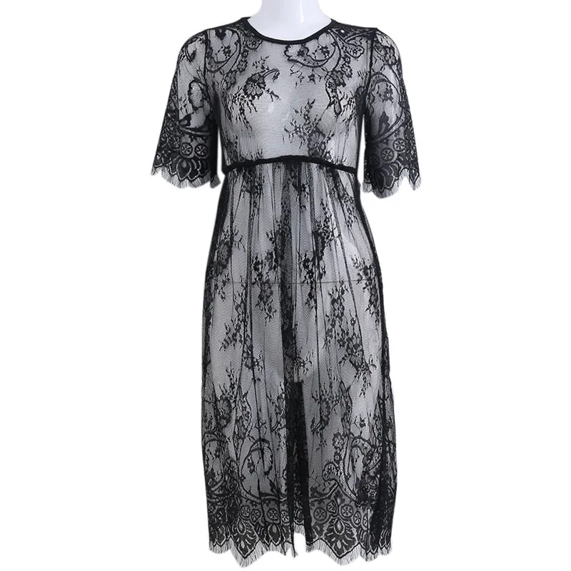 Maternity Photography Props Lace See Through Maternity Dress