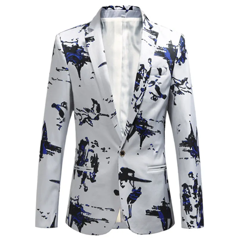 Men's Fashion Print Blazer