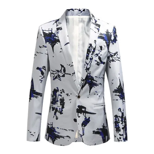 Men's Fashion Print Blazer