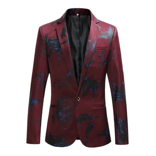 Men's Fashion Print Blazer