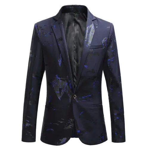 Men's Fashion Print Blazer