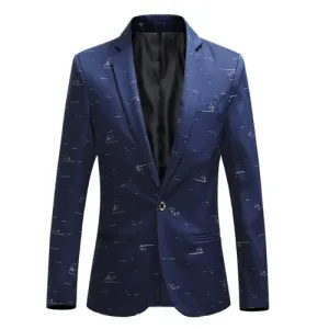 Men's Fashion Print Blazer