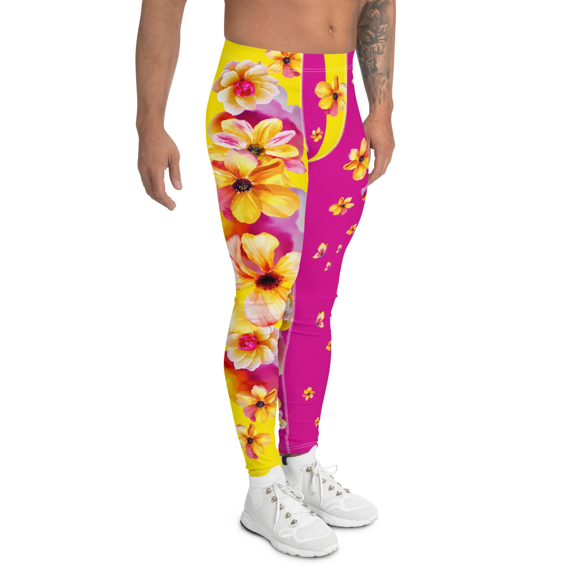 Mens Leggings, Floral Print