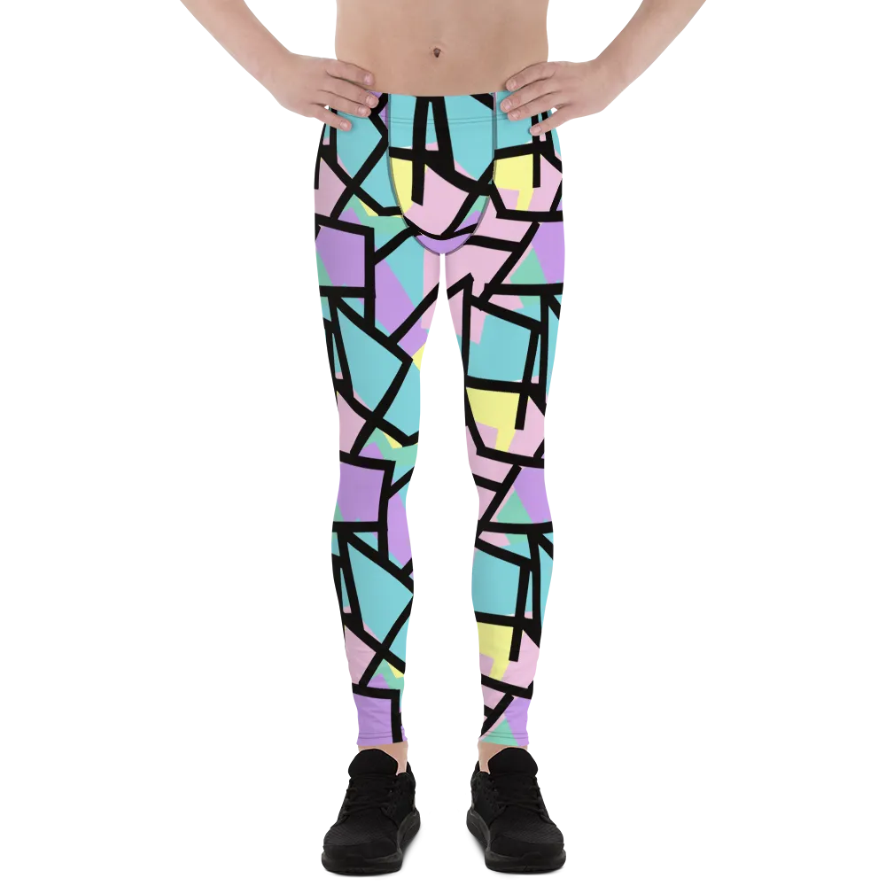 Mens Leggings, Harajuku Pastel Spiral