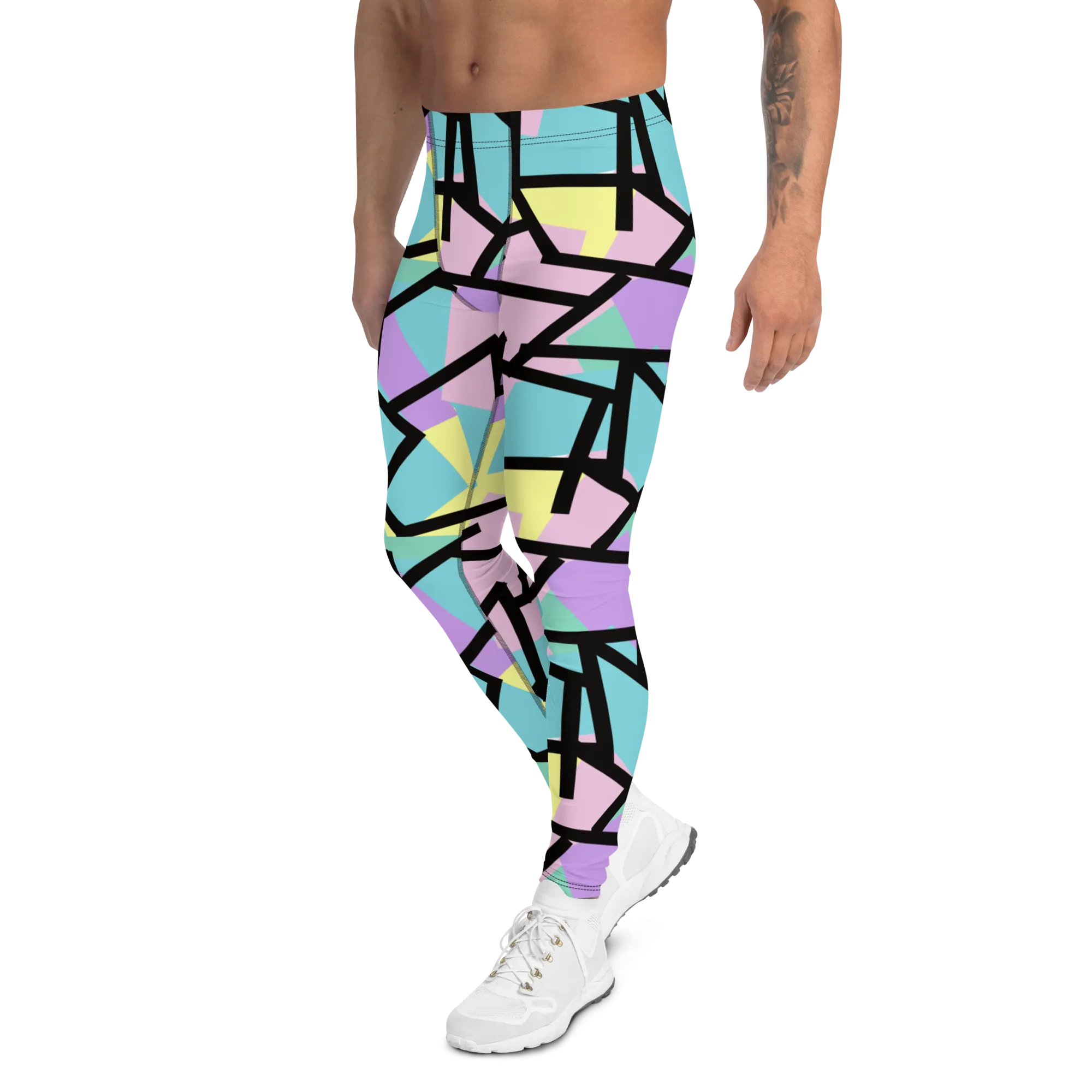 Mens Leggings, Harajuku Pastel Spiral
