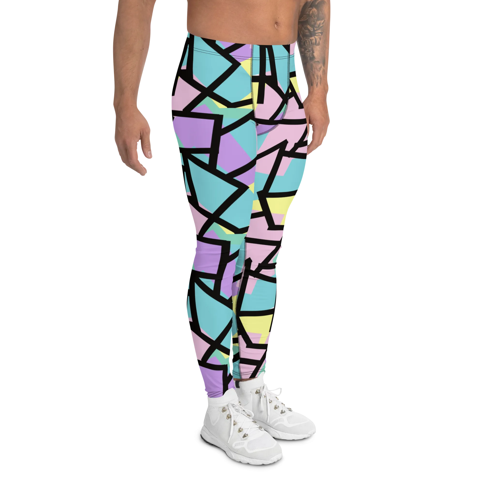 Mens Leggings, Harajuku Pastel Spiral