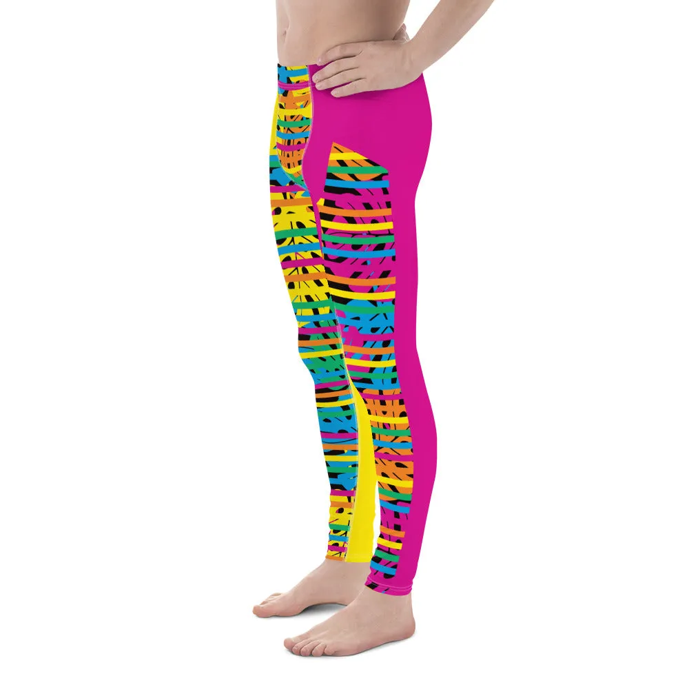 Mens Leggings, Monstera Print