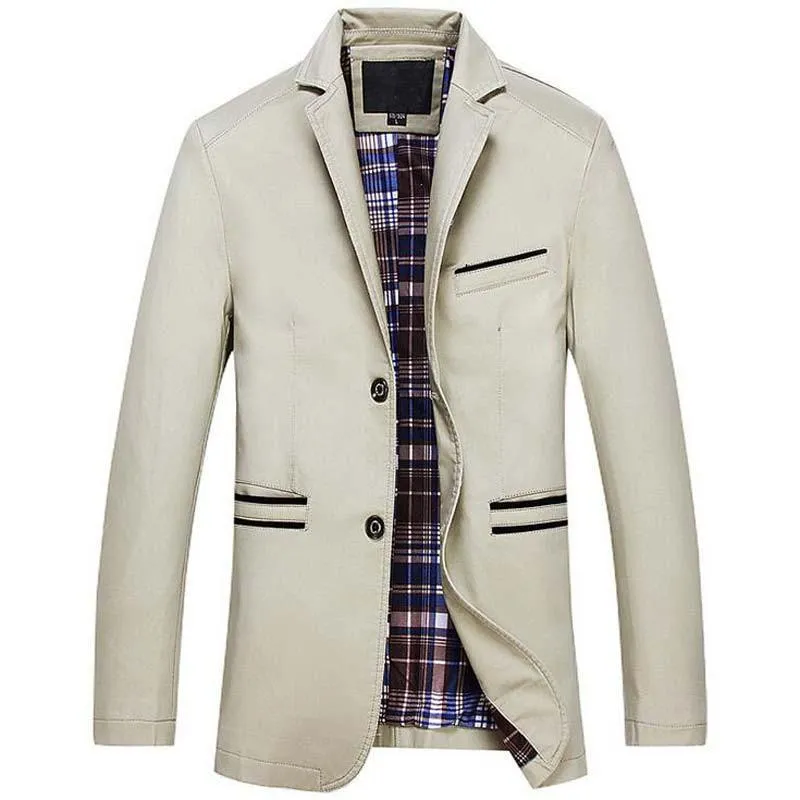 Men's Long Casual Business Turn Down Collar Jacket Up To 6XL