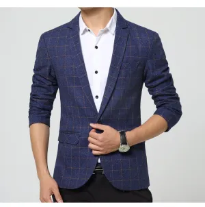 Men's Plaid Blazer Up To 6XL