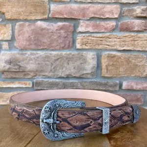 Men’s Rock’Em Brown Fish Skin Belt