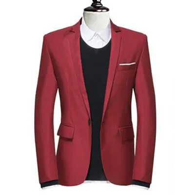 Men's Solid Color Blazer In 6 Colors