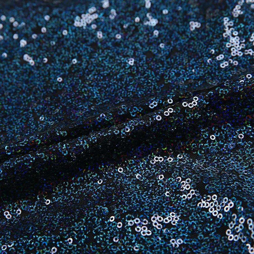 Nadine Blue Sequin Bomber Jacket