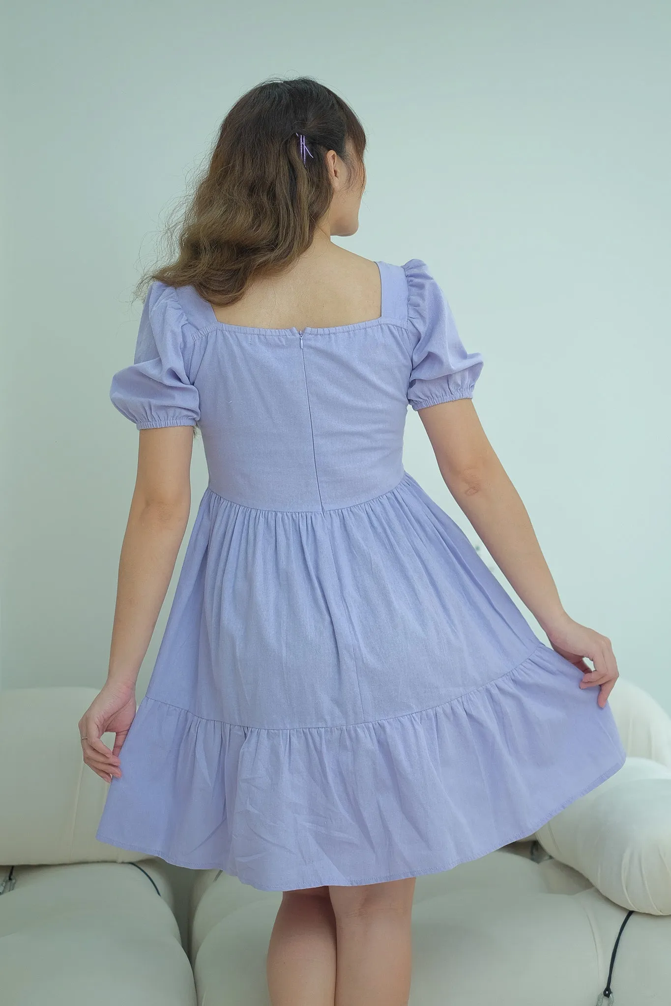 Natalie Maternity Nursing Dress - lavender blue