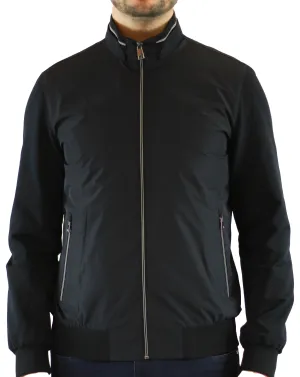 Navy Knit Arms Bomber Jacket with Nanotech Body