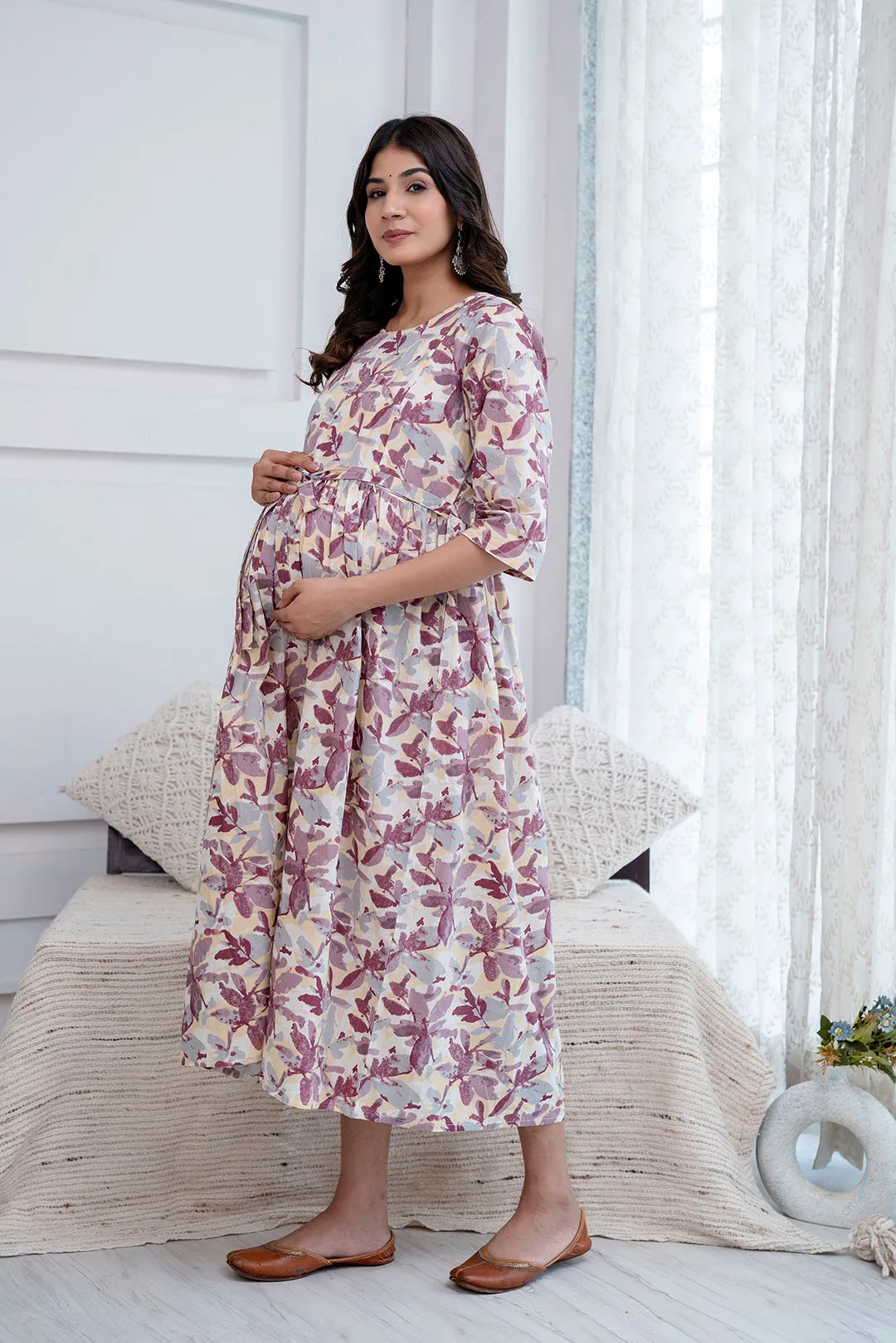 Off White Maternity Dress For Women
