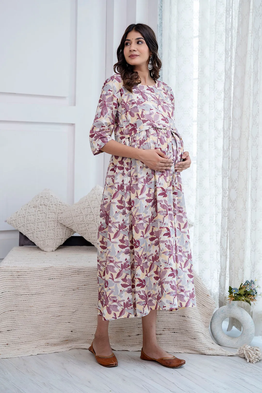 Off White Maternity Dress For Women