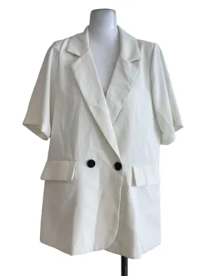 Off White Short Sleeves Blazer