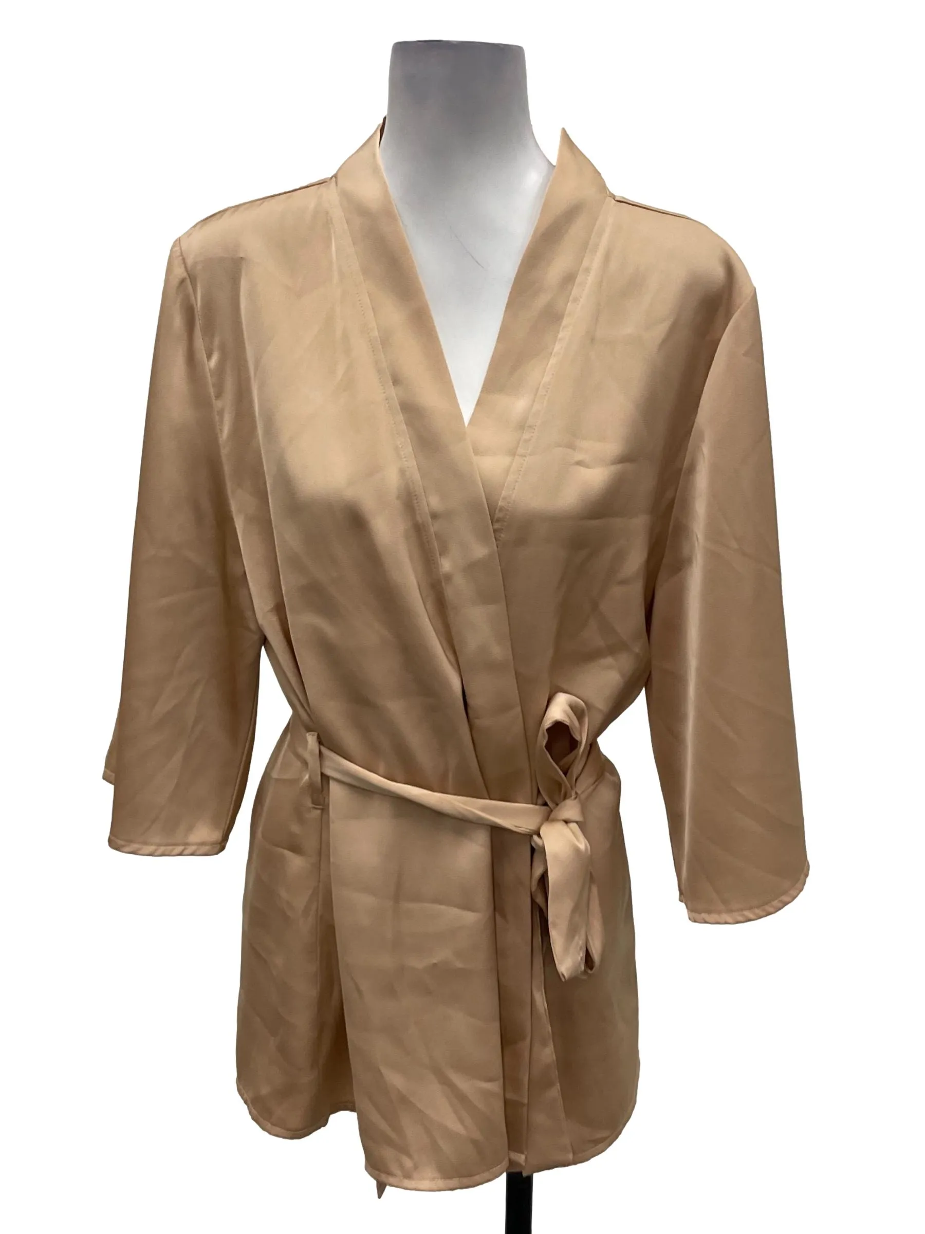 Orange Tie Front Kimono