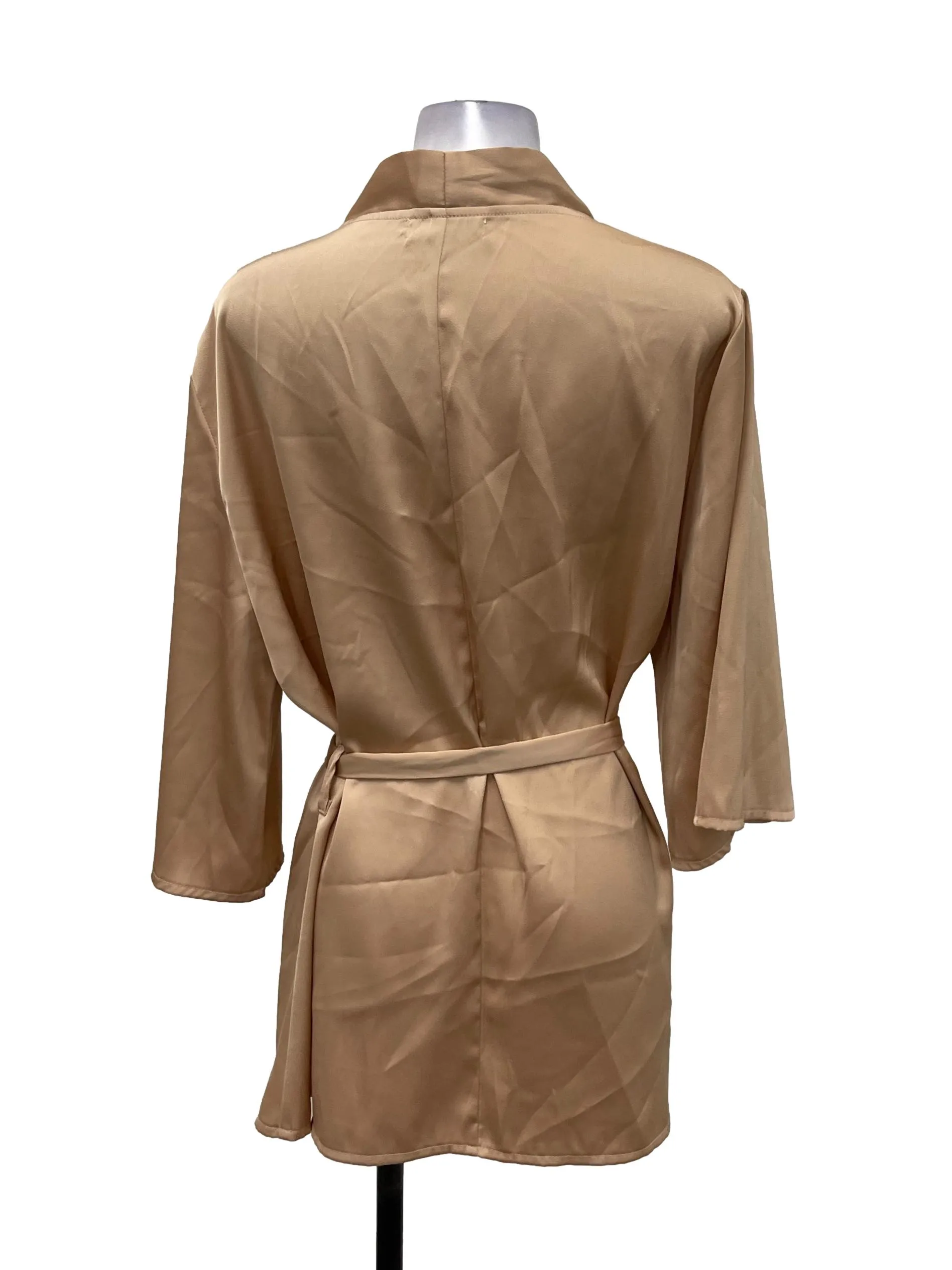 Orange Tie Front Kimono