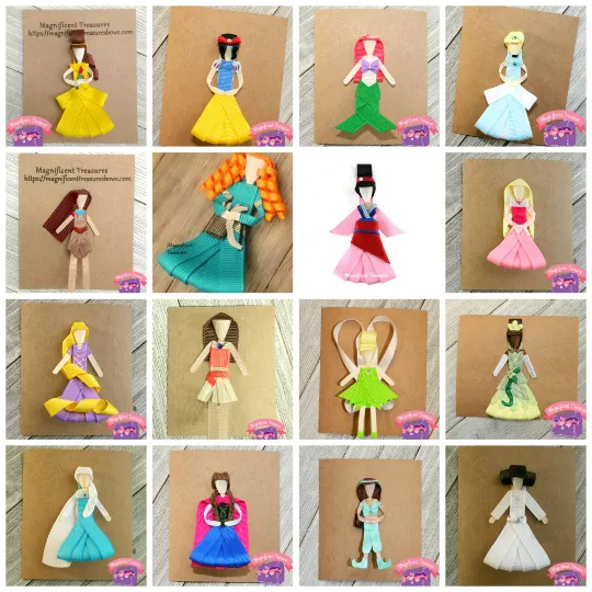 Princess Inspired Ribbon Sculptures Set of 16 Clips