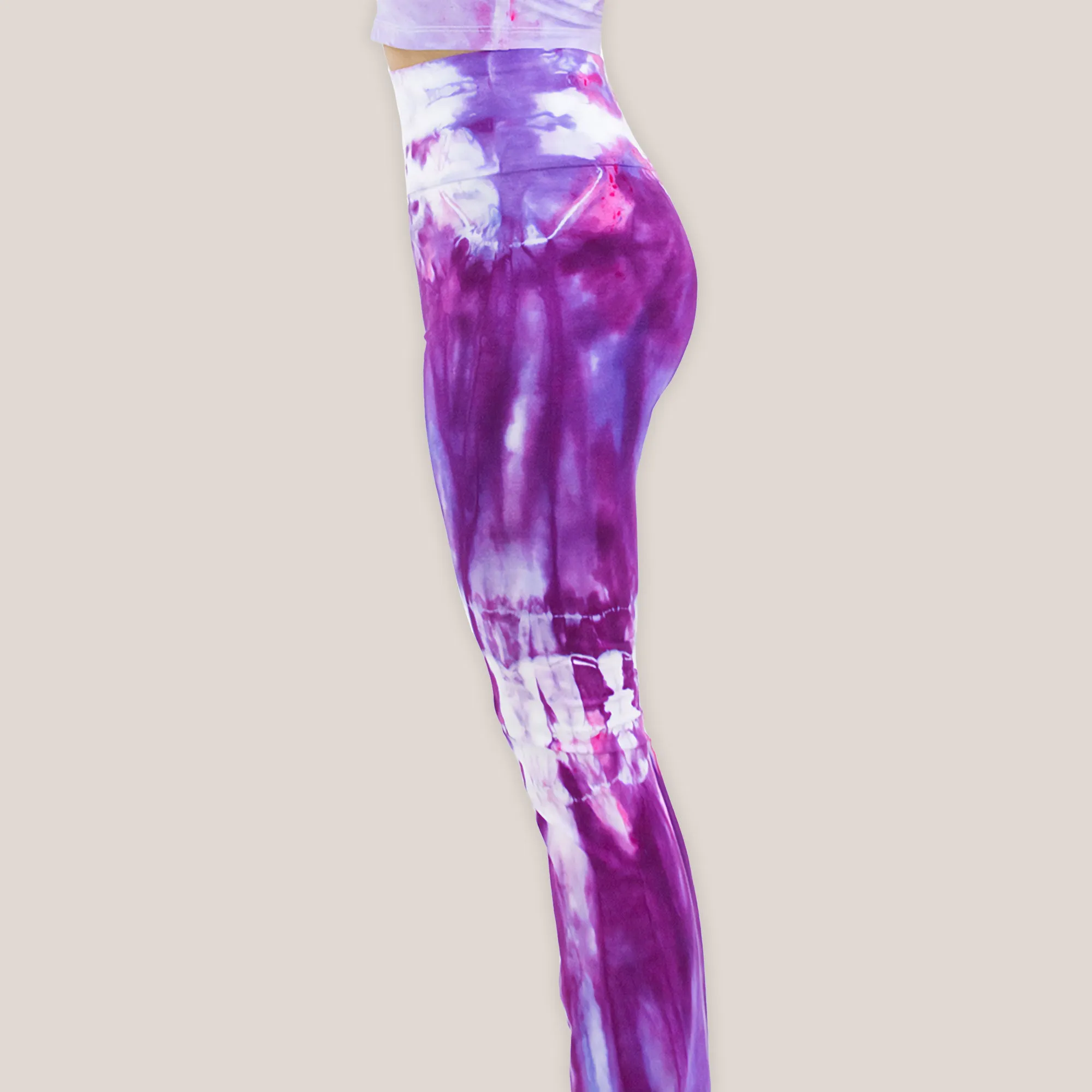 Purple Lilac Tie Dye Yoga Pants