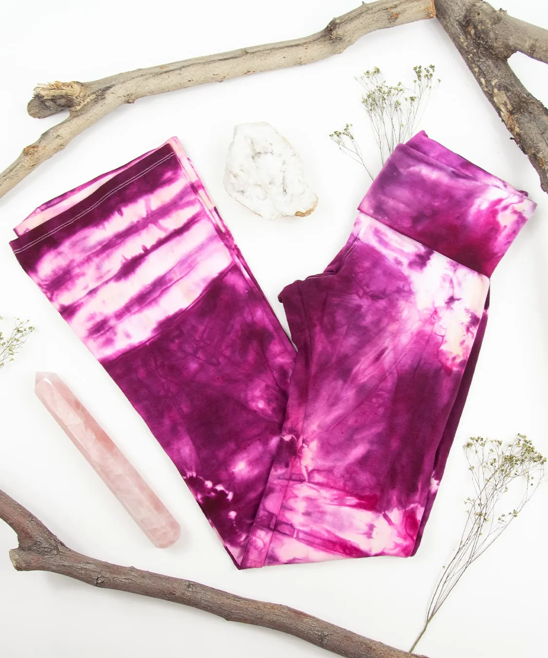 Raspberry Rose Tie Dye Yoga Pants