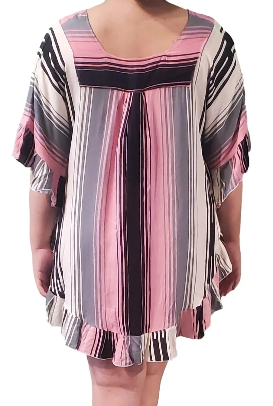 Ruffle Cover up - Serape - Pink