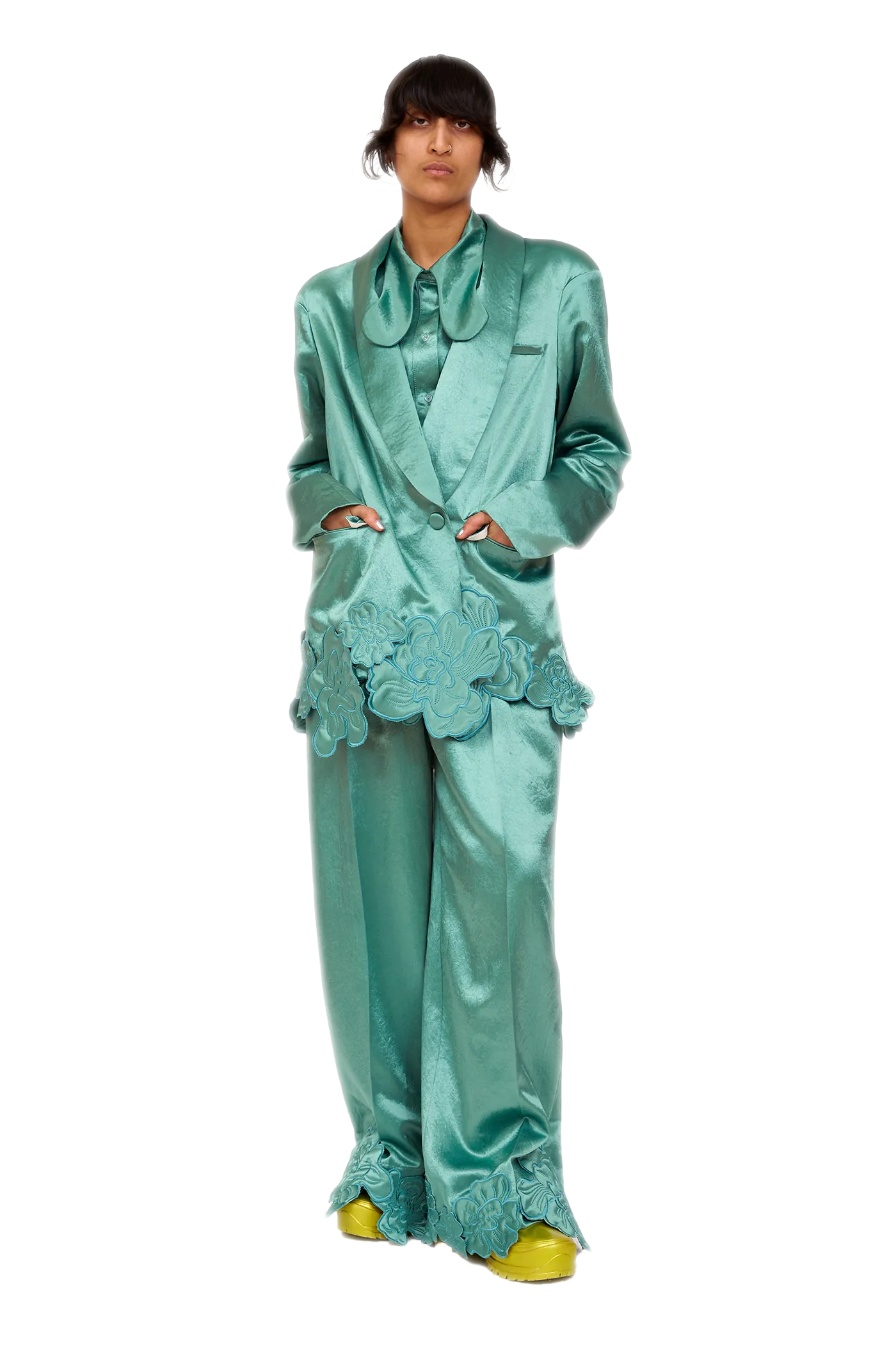 SAGE GREEN RIBBIT BLAZER