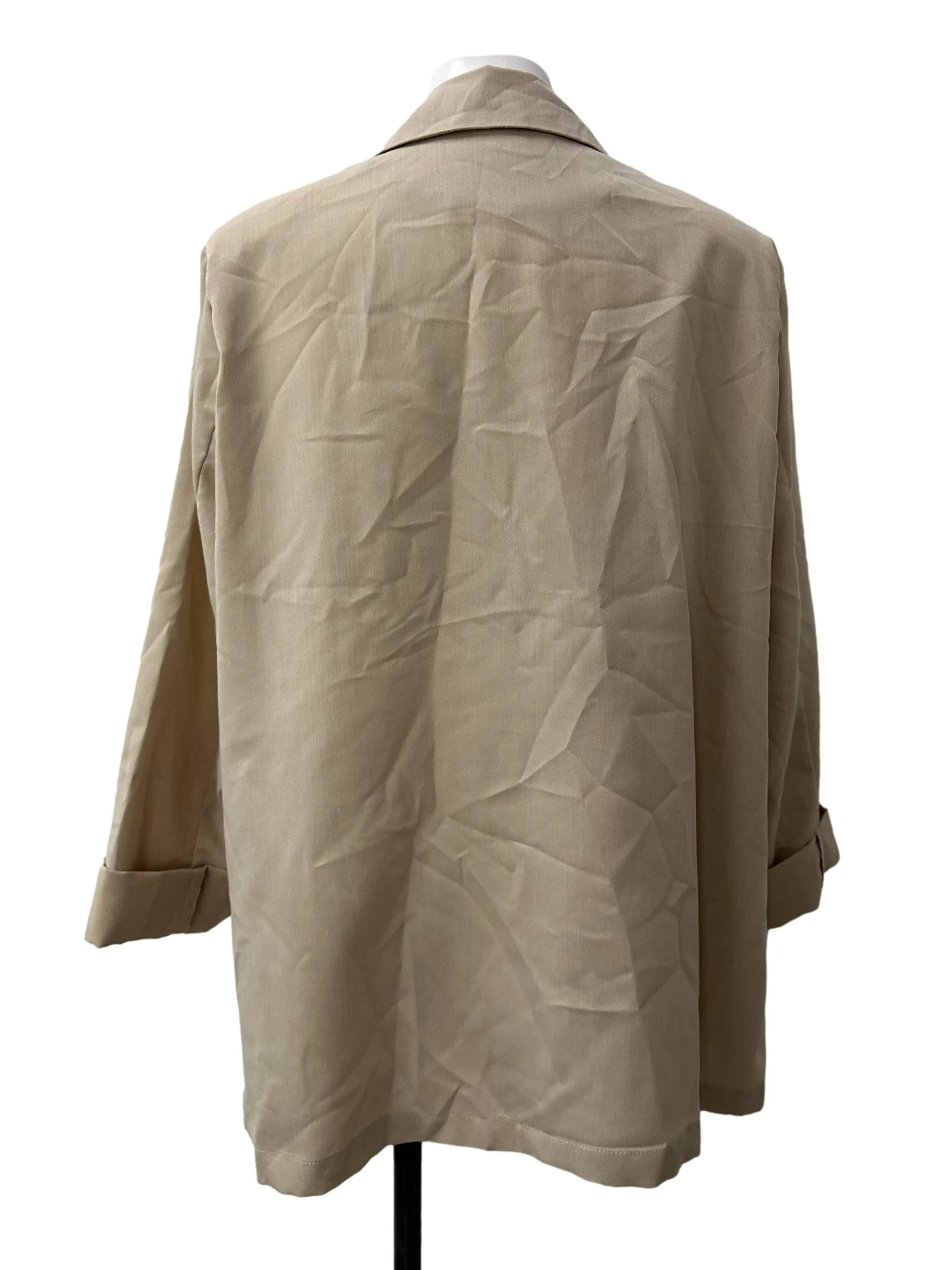 Sand Beige 3/4 Sleeved Blazer