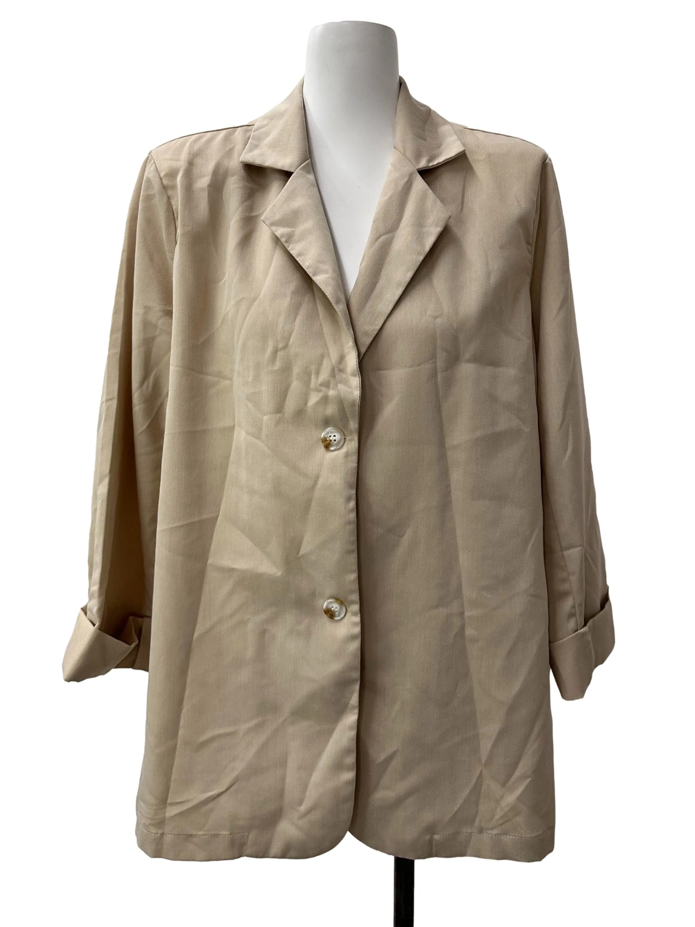 Sand Beige 3/4 Sleeved Blazer