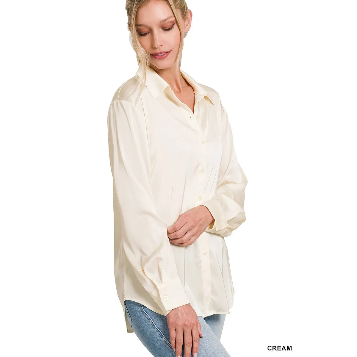 Satin Mom on the Run in Light Navy