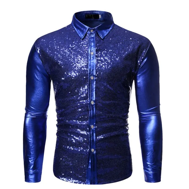 Sequin Glitter Embellished Shiny Men Blazer