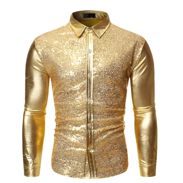 Sequin Glitter Embellished Shiny Men Blazer
