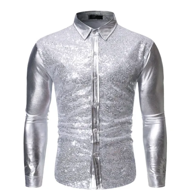 Sequin Glitter Embellished Shiny Men Blazer