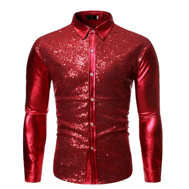 Sequin Glitter Embellished Shiny Men Blazer