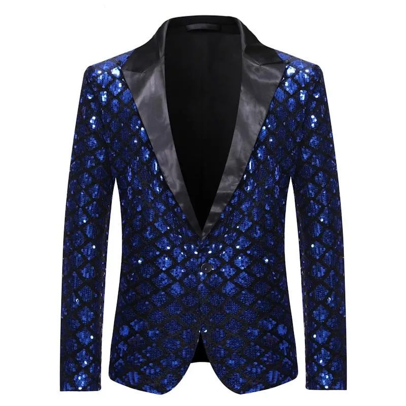 Sequin Glitter Embellished Shiny Men Blazer