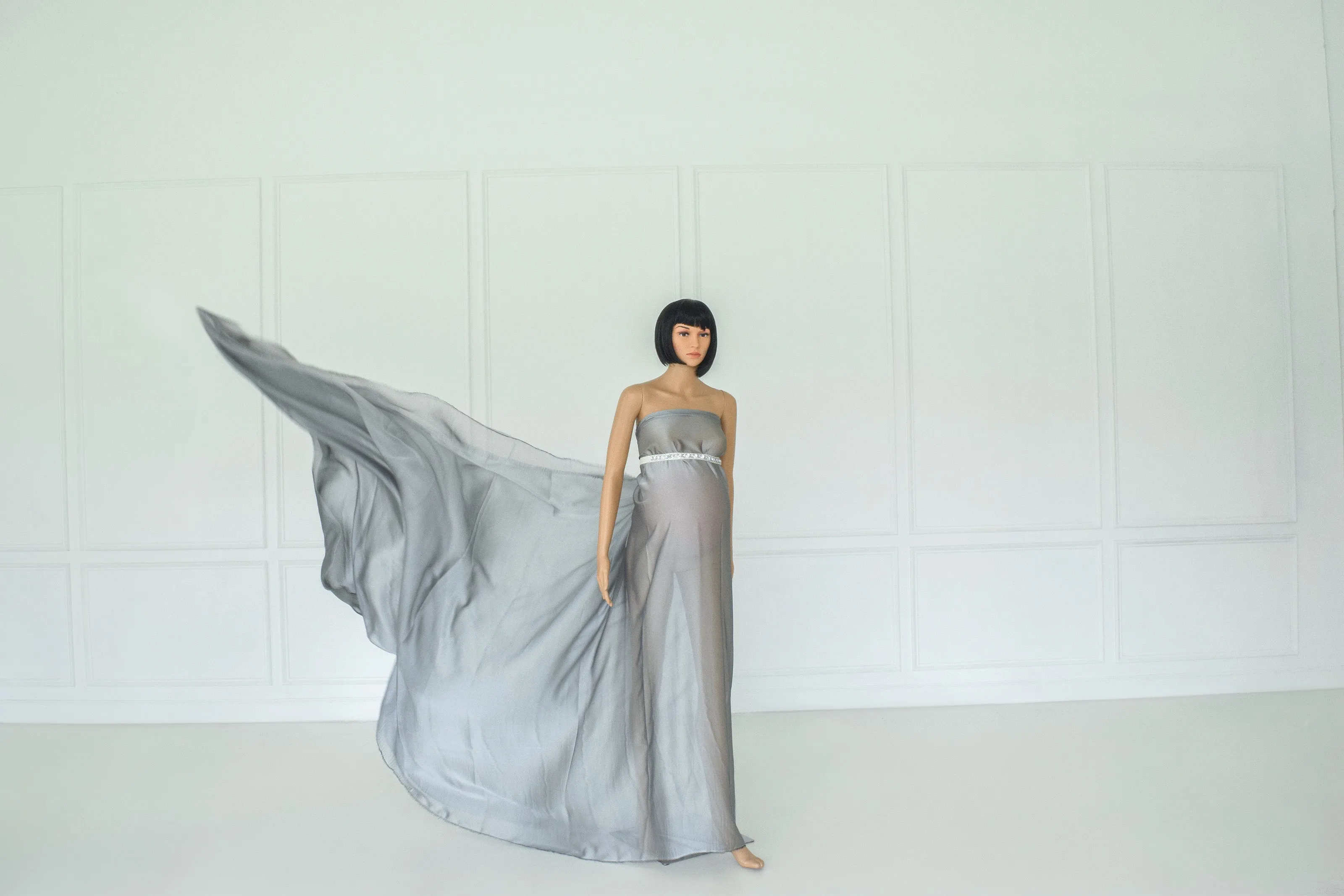 Slate Silk Chiffon