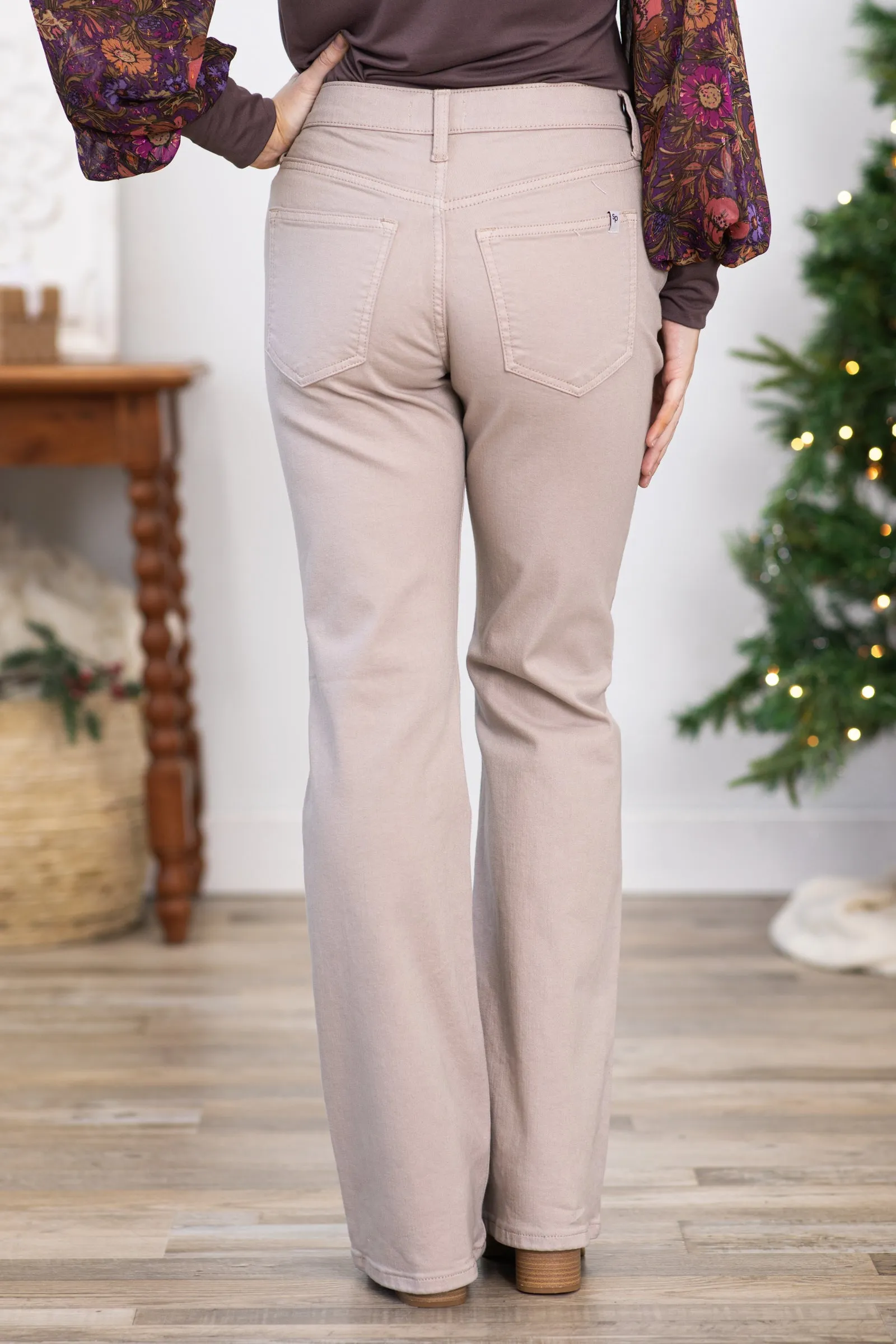Sneak Peek Beige Bootcut Jeans
