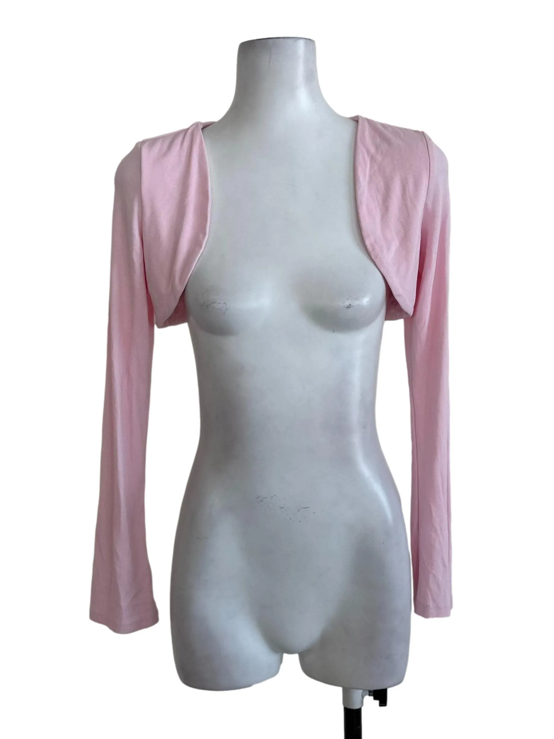 Soft Pink Plain Crop Cardigan