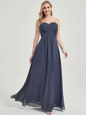 Stormy Strapless Sweetheart  Chiffon Maternity Maxi Bridesmaid Dress