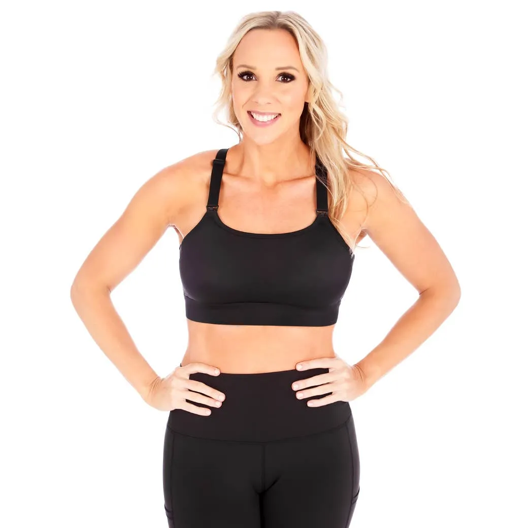Strappy Back Mid Support Nursing Sports Bra