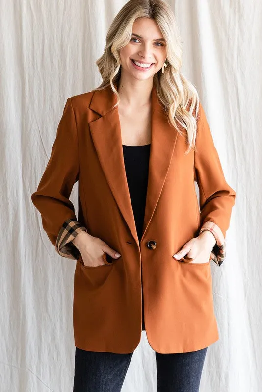 Strictly Business Blazer in Toffee