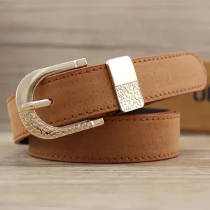 Stylish women's belts with metal buckle