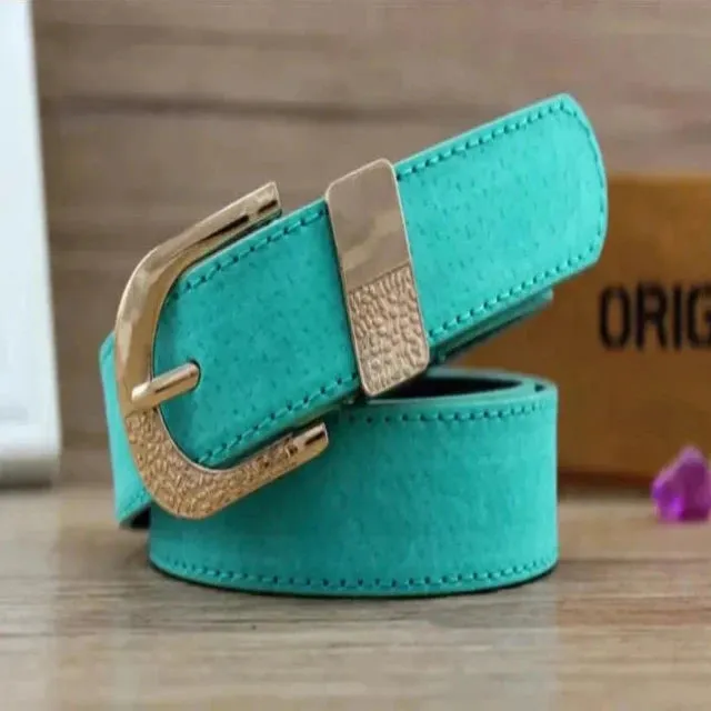 Stylish women's belts with metal buckle