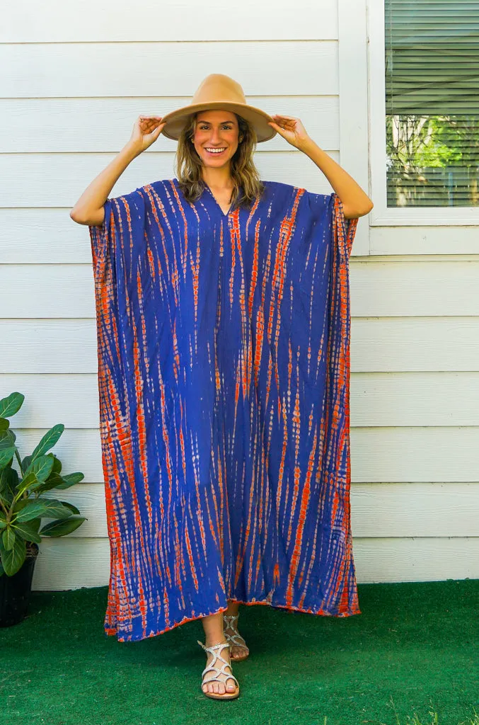 Sunset Flame Tie-Dye Kaftan