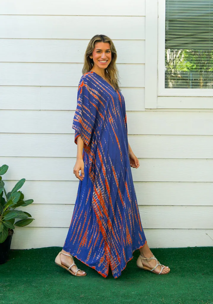 Sunset Flame Tie-Dye Kaftan