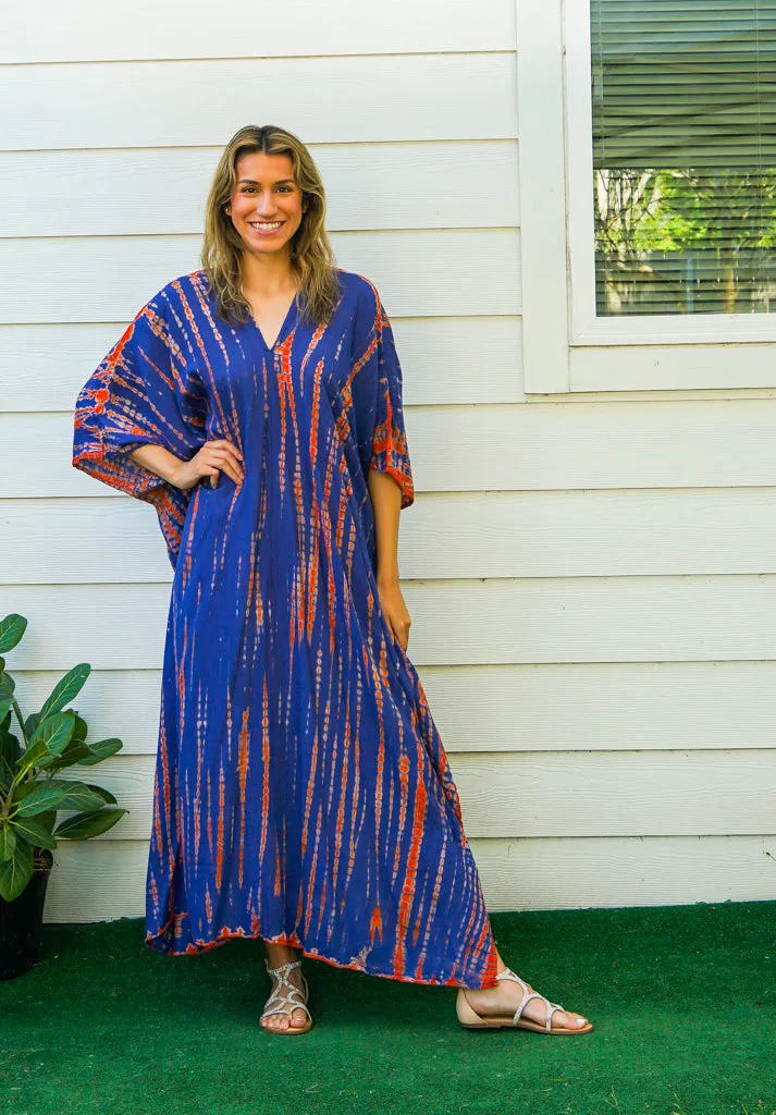 Sunset Flame Tie-Dye Kaftan