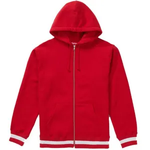 Supreme Old English Stripe Zip Up Sweatshirt- Red